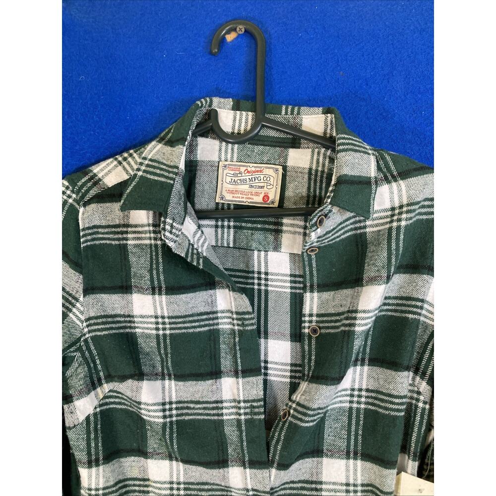 Jachs NY Girlfriend Plaid Flannel Shirt Dress Women’s Small Green White Tunic S - Picture 3 of 16